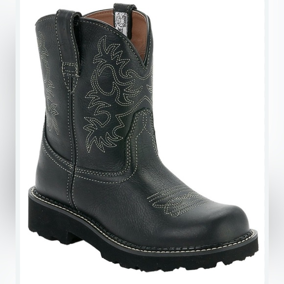 Ariat Shoes - Ariat Fat baby Black Leather Chunky Cowboy Boot Women size 9.5 Cowgirl western